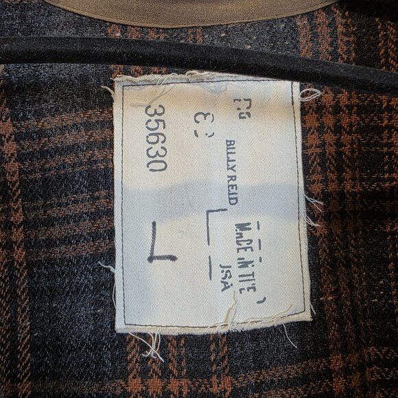 Billy Reid Mens Waxed Jacket Large Blazer Hunting Chore Work Brown Utility Canva - Picture 8 of 10